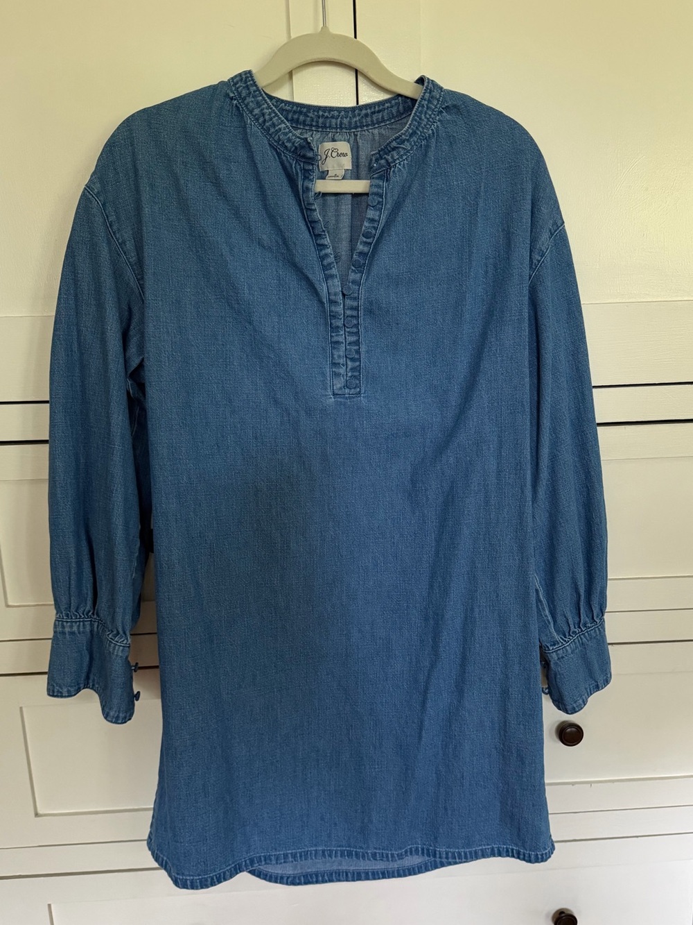 J. Crew Indigo Chambray Long-Sleeve Tunic Dress